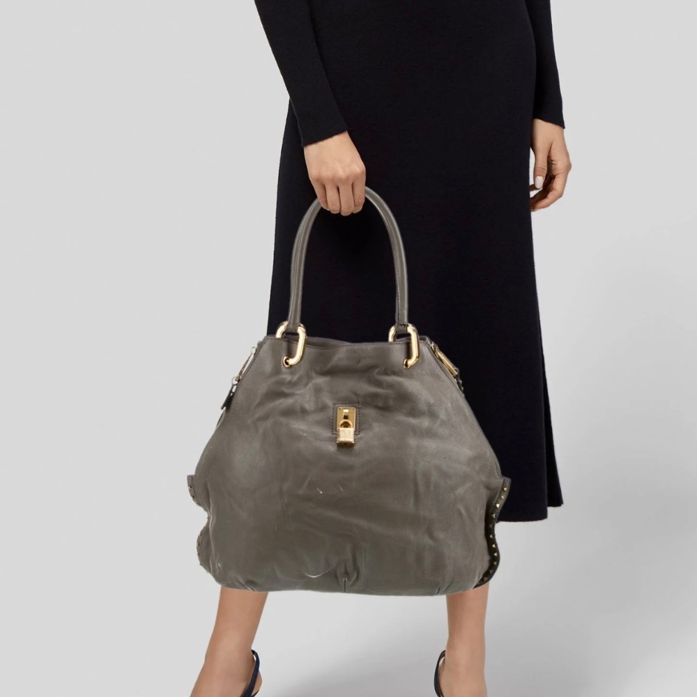 Marc Jacobs Paradise Rio Satchel Lambskin Leather Studded
